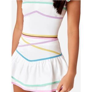 Cake For Dinner Juniper White Tiered Ruffle Mini Skirt Pastel Trim NWT Size M